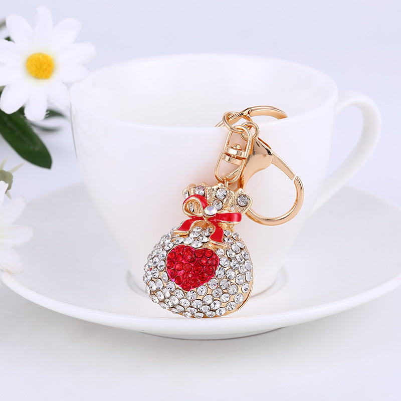 Wholesale Alloy Rhinestone Lucky Bag Keychain